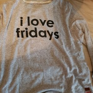 Peace Love World Grey LongSleeve Tshirt size Small